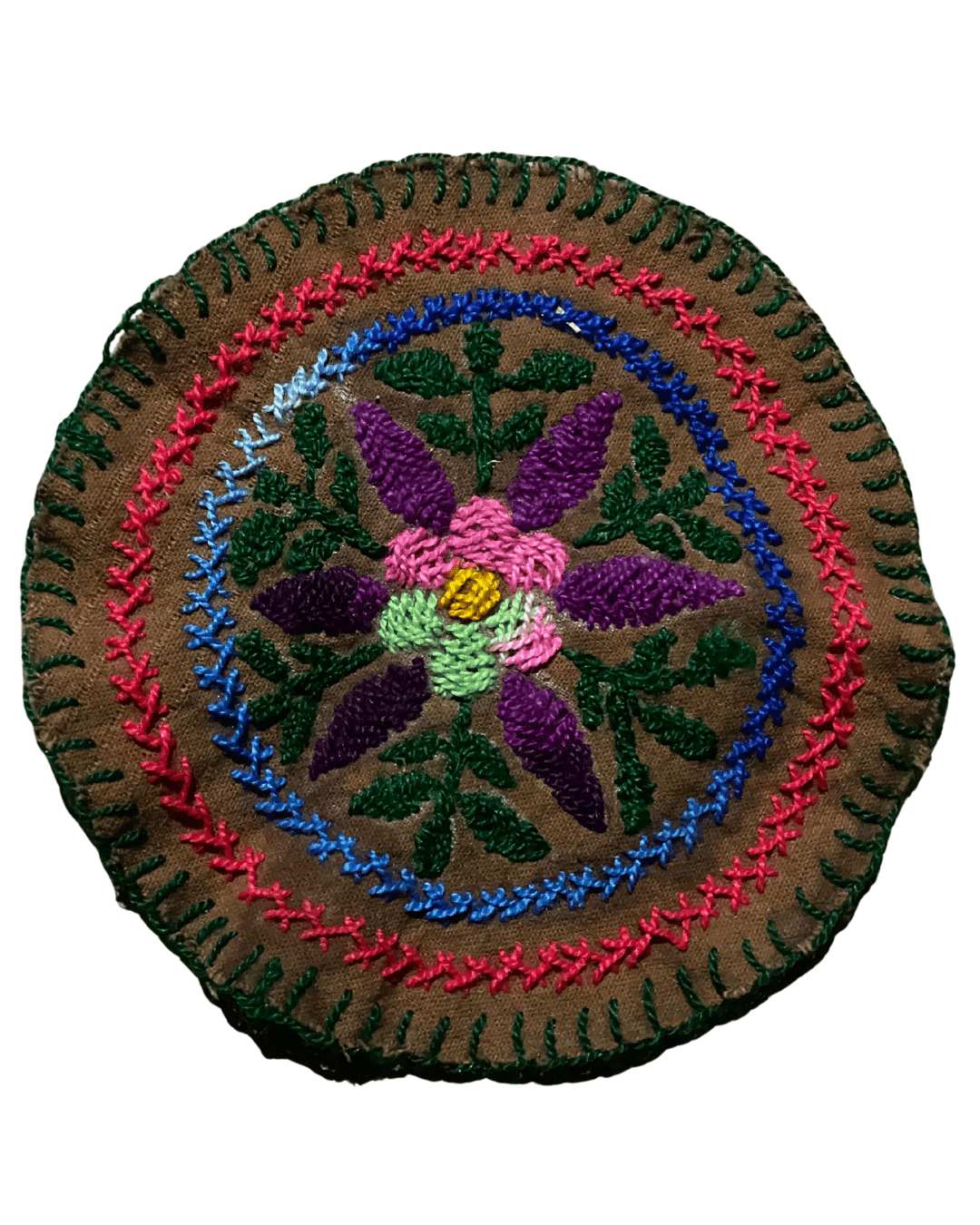 Hand woven and embroidered traditional tapestry, Shipibo Nation