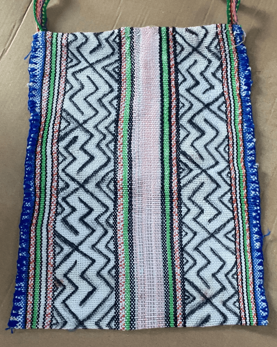 Loom woven Cotton fiber, side bag, with woven and Plant dyed, Shipibo Nation, Ayahuasca Vine with Chakruna (Copy)