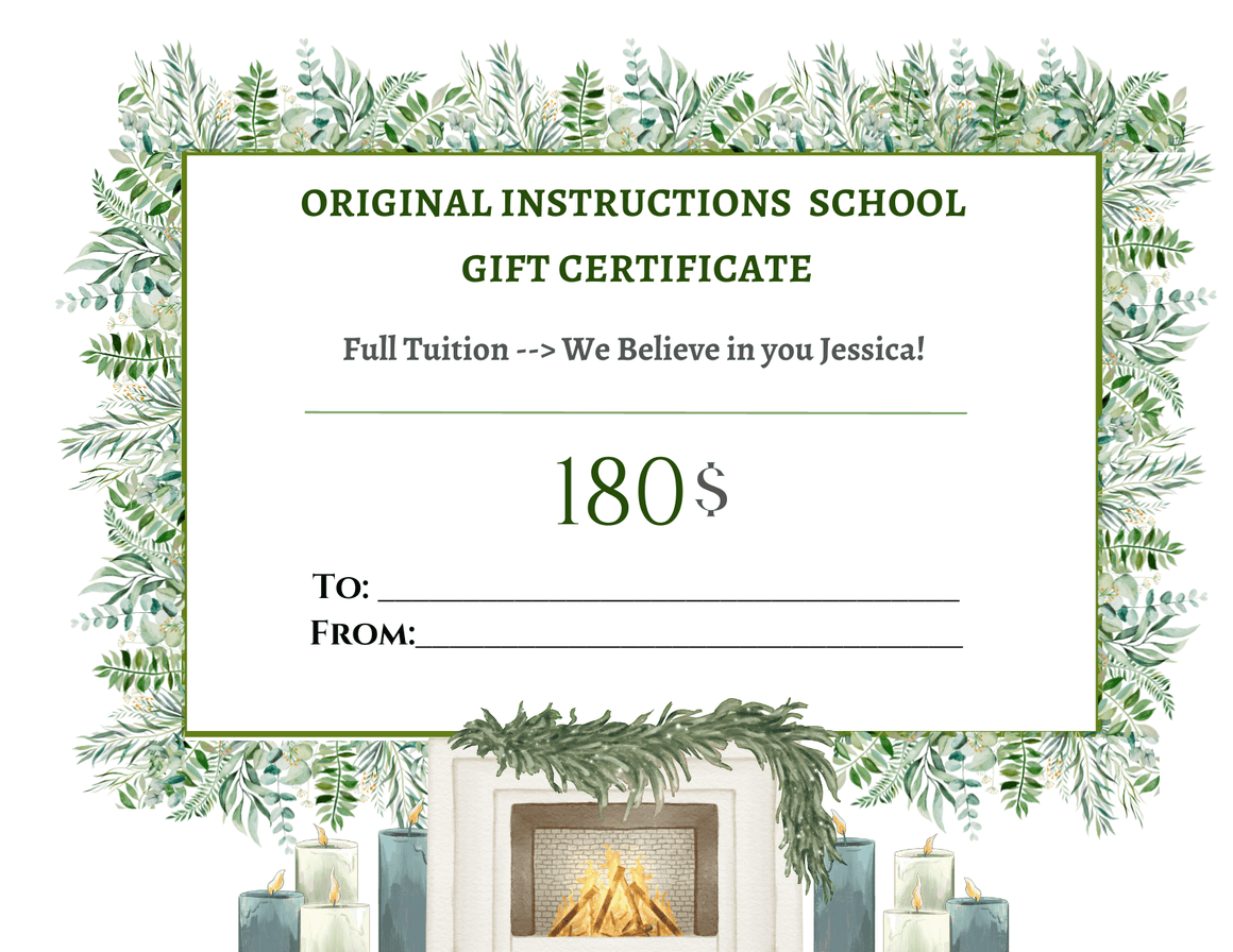 Original Instructions School Tuition Gift Card
